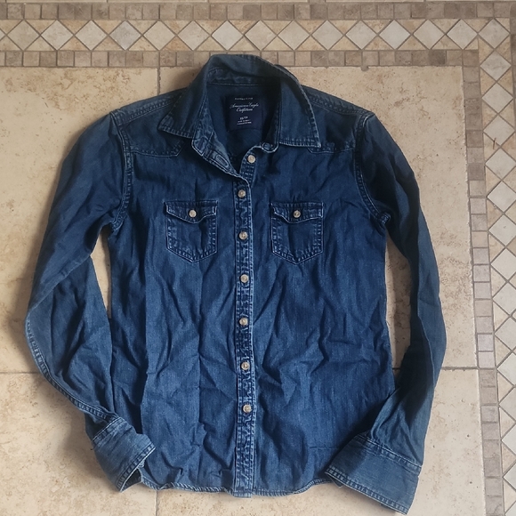 American Eagle Outfitters Tops - American Eagle Outfitters Blue Denim Shirt